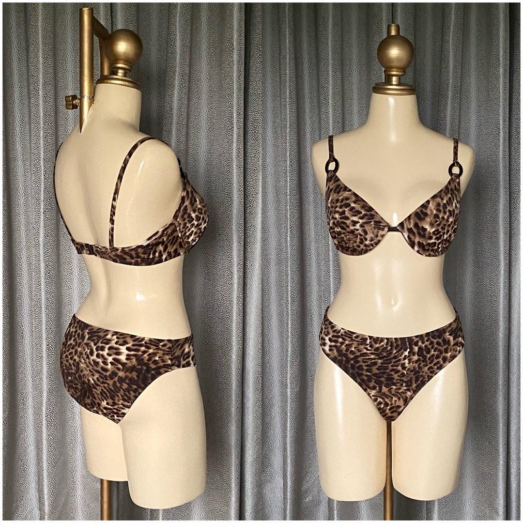 Leopard print two piece swimsuit top