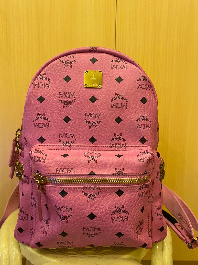 Mcm pink backpack, Luxury, Bags & Wallets on Carousell