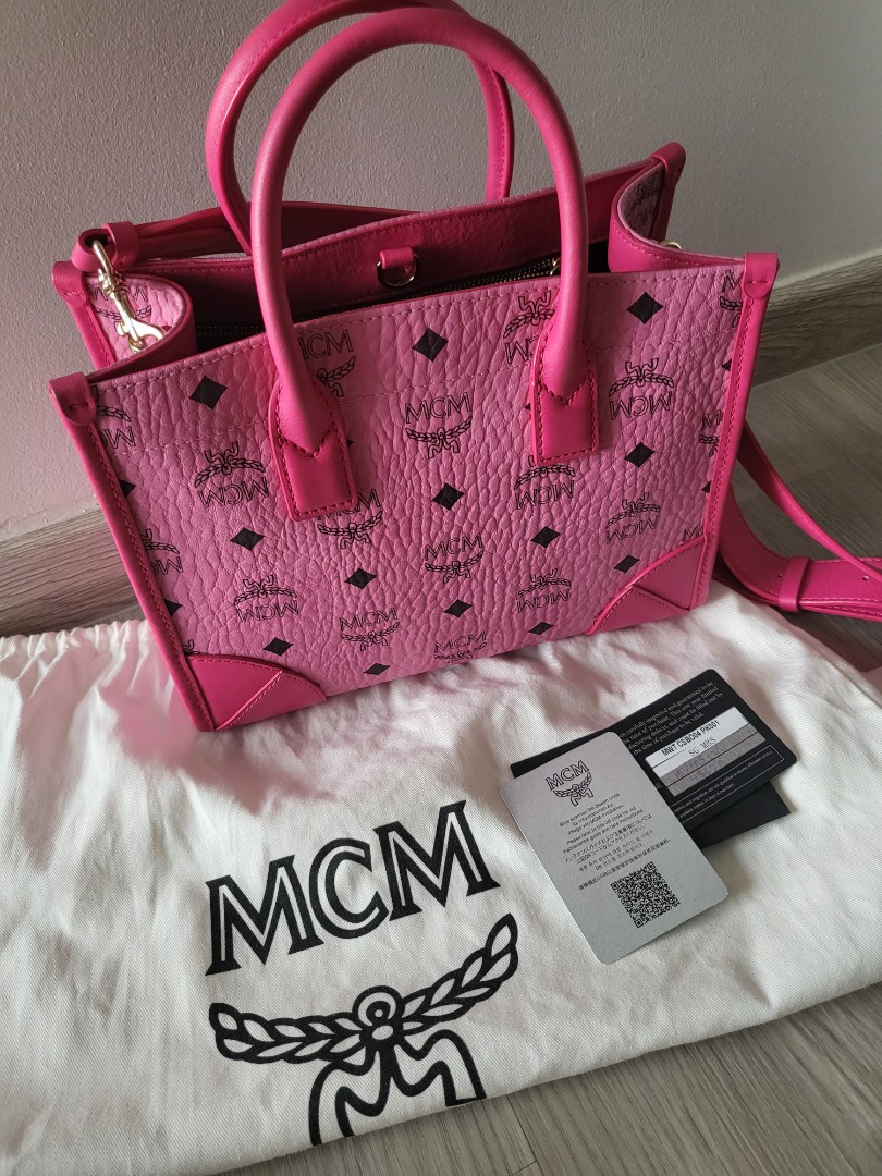 Mcm - Authenticated Handbag - Cloth Pink for Women, Never Worn, with Tag