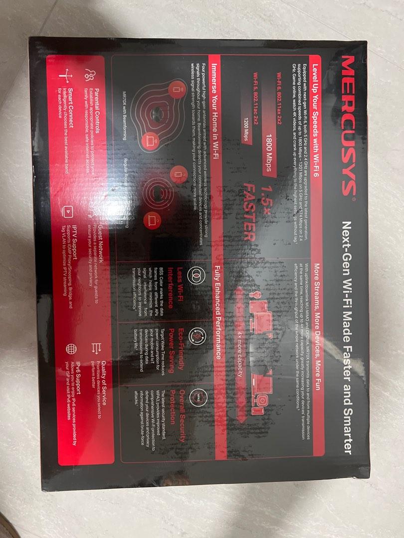 Mercusys MR70X AX1800 Dual Band WiFi 6 Gigabit Wireless Router With VPN ...