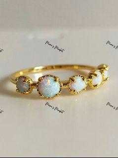 Mimi's Market graduated half eternity opal ring