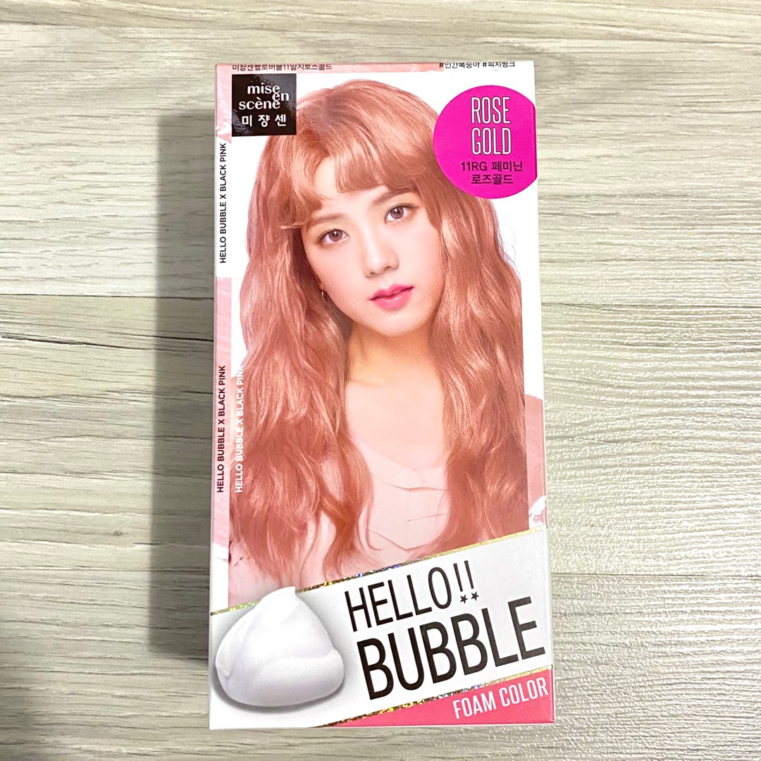 Mise En Scene Hair Dye Hello Bubble Rose Gold 11RG Foam Colour Peach Pink, Beauty & Personal