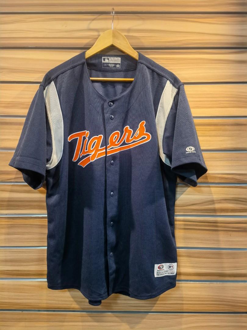 Vintage Detroit Tigers Jersey Mens 2XL XXL Blue MLB True Fan Series Baseball