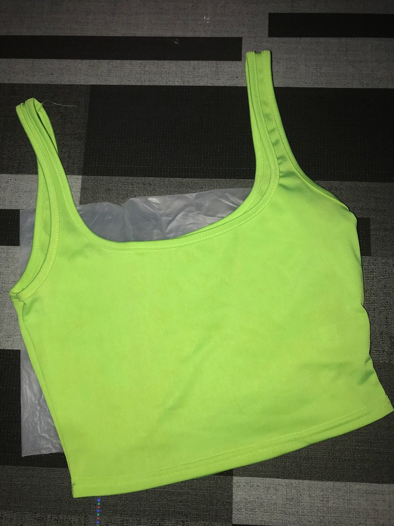 Neon Crop Top, Women's Fashion, Tops, Sleeveless on Carousell
