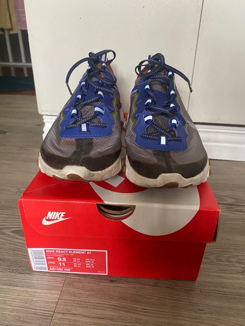 Nike React element 87 (Category: Sneakers) located in Taguig. Submitted by prelovedbyla08 (Listing ID 1187116374, Image 3). Description: Nike React element 87 ColorWay- Dusty Peach/ Atmosphere Grey Size 9.5 M / 11 wmns - Bought in Japan - Still in good condition .
