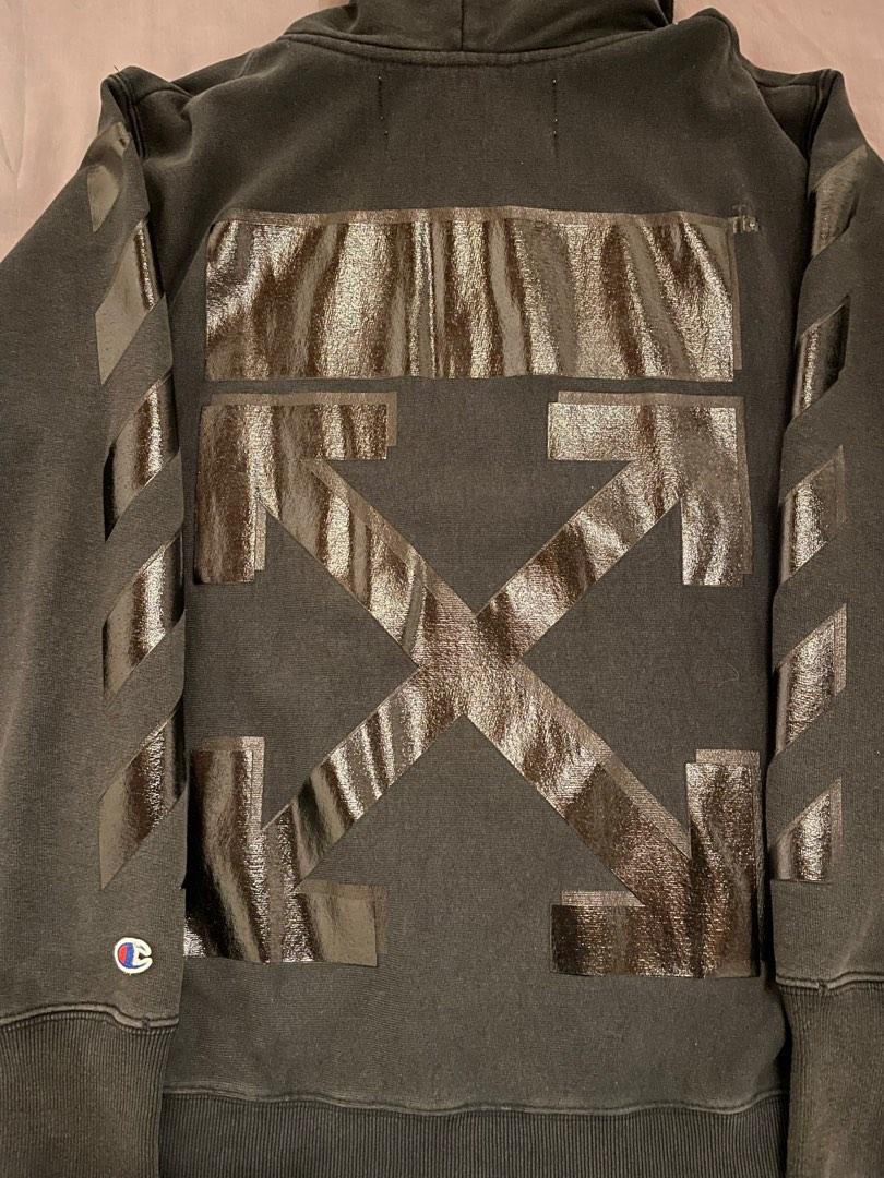 Off White x Champion Hoodie Men s Fashion Tops Sets Hoodies on Carousell
