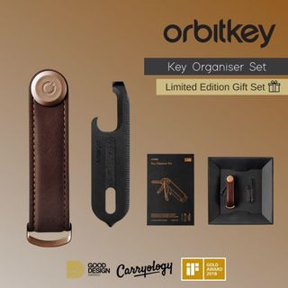 Orbitkey - Key Organiser Set - Leather Key Organiser + Multi-tool V2 - Espresso/Brown64228974975745110