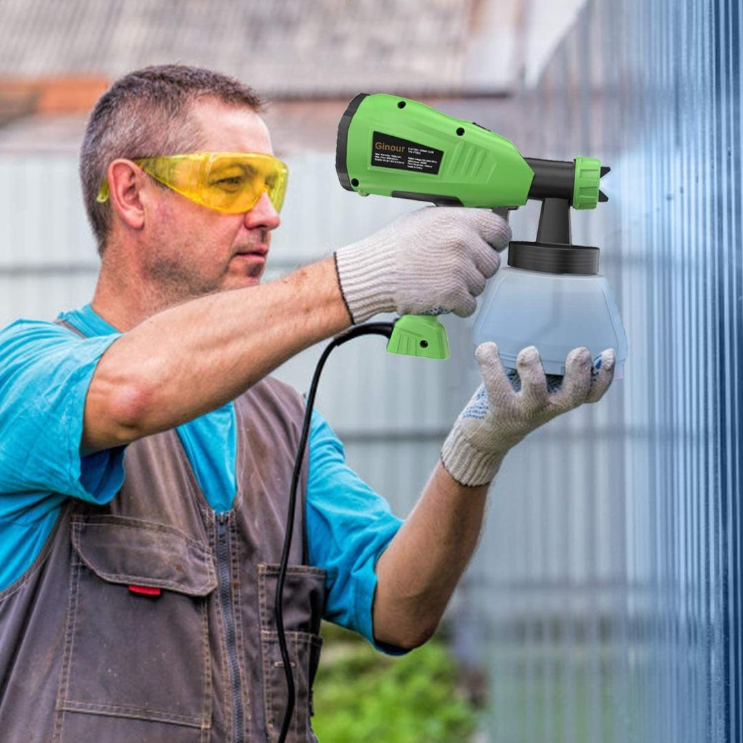 Paint Sprayer, Ginour Fence Paint Sprayer with 3 Painting Modes, 4