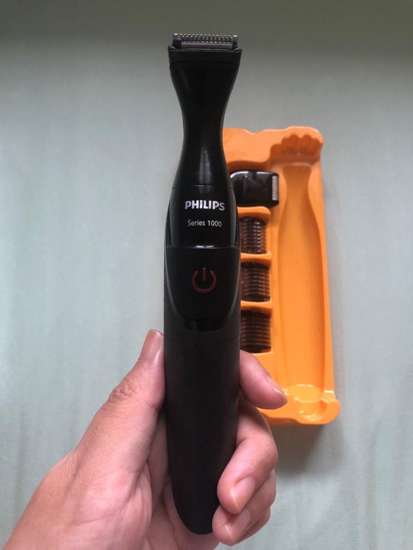 Philips Multigrooming Trimmer Series 1000 (Category: Men's Grooming) located in Mandaluyong City. Submitted by sedpsk (Listing ID 1187106019, Image 2). Description: Very good condition AA Battery removed Missing brush RFS: Gifted another trimmer Current Selling Price on Shopee Php 1871.00.