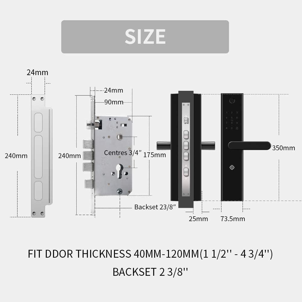 "PINEWORLD 203 WiFi Smart Door Lock, Keyless Mortise Lock with