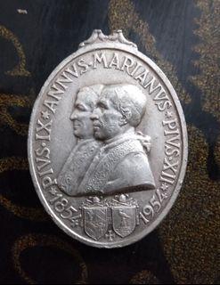 Pope medal Silver 1854-1954