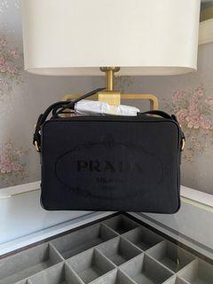 Prada Bandoliera in tessuto pelle logo jacquard