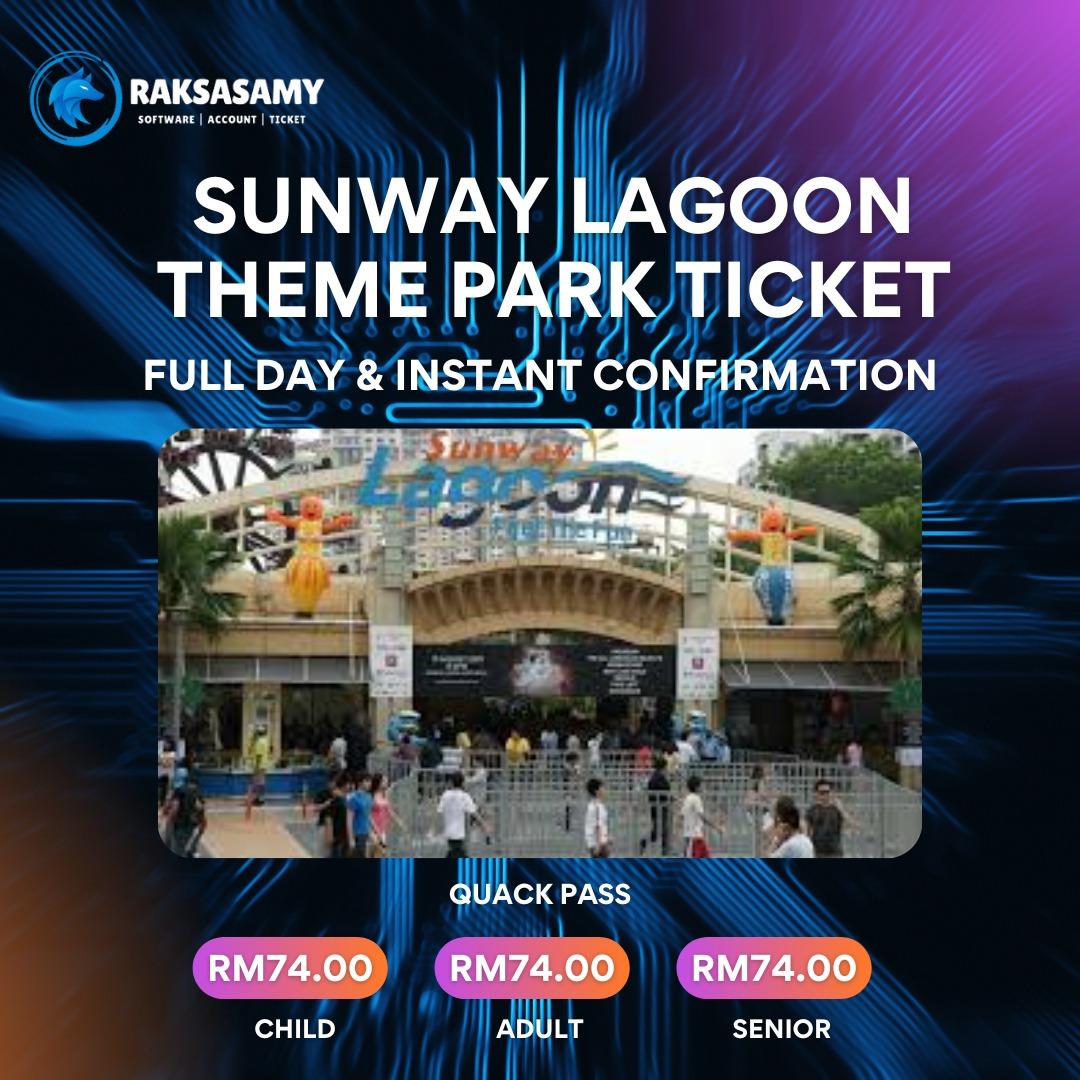 [PROMO 2024] Sunway Lagoon Theme Park Full Day Ticket, Tickets