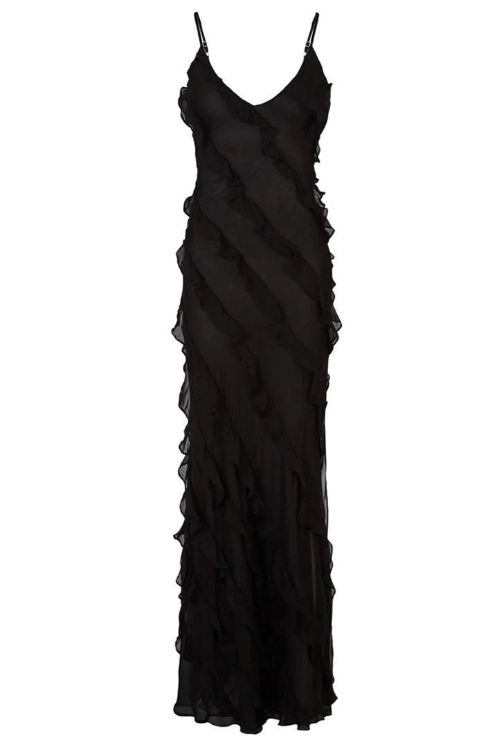 Selena Silk Dress Celena Maxi Dress Burgundy Burnout