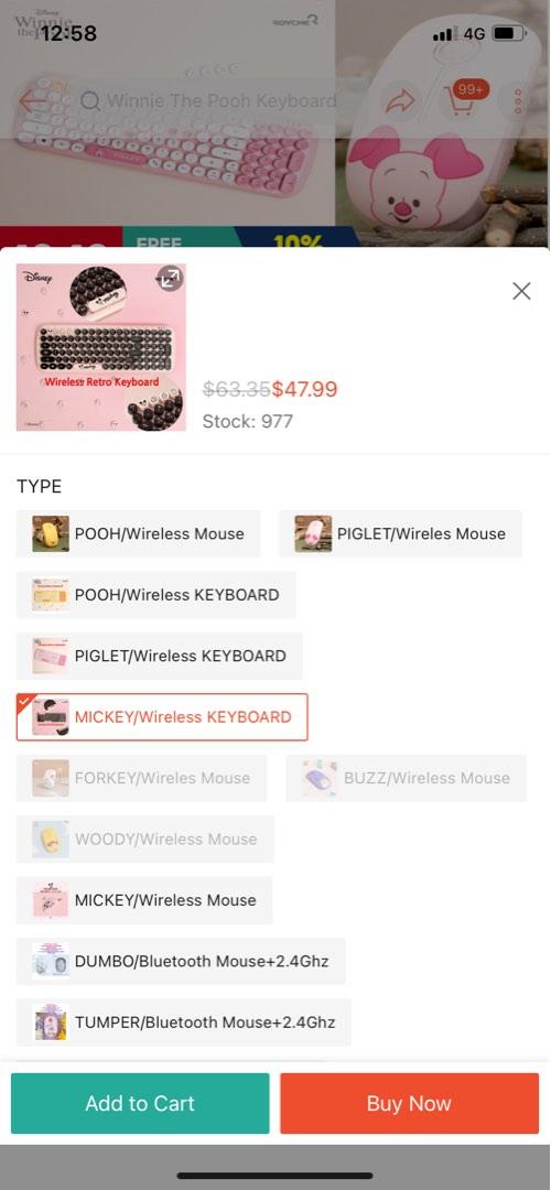 ROYCHE disney mickey mouse wireless keyboard, Computers & Tech, Parts ...