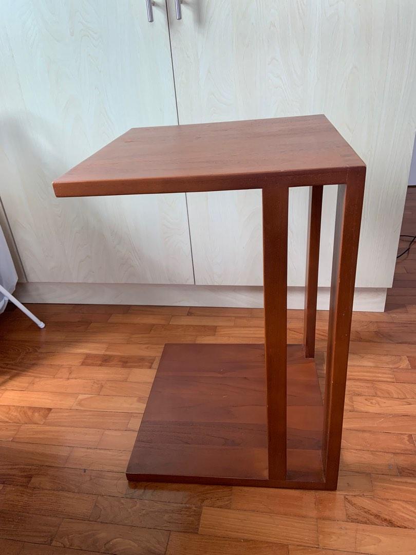 Scanteak Wooden Casual Side Table/Bed/Sofa Work Table, Furniture & Home