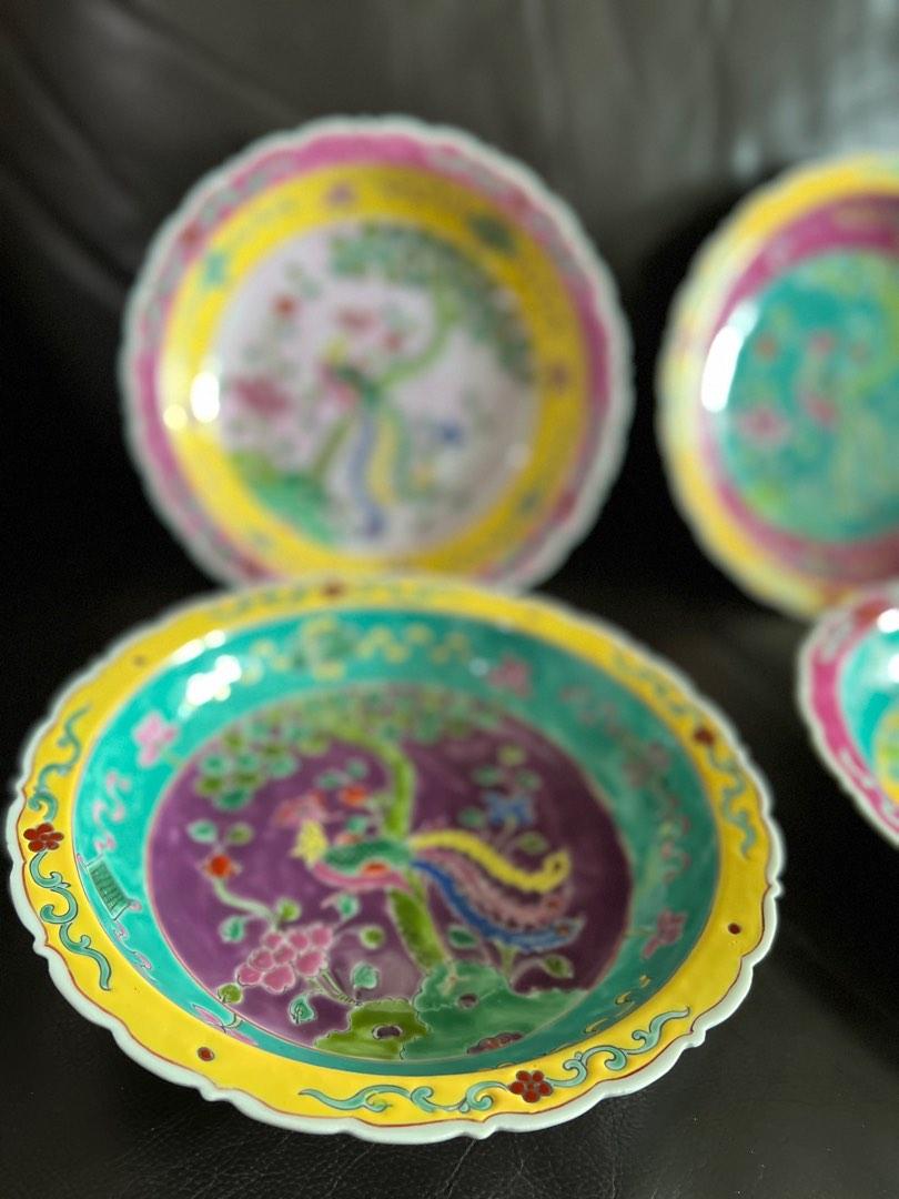 Set of Vintage Peranakan Plates, Furniture & Home Living, Kitchenware