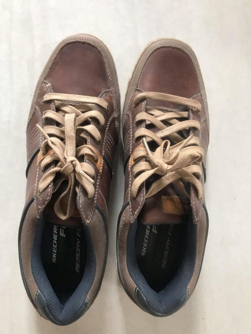 Skechers Classic Fit Air Cooled Memory Foam Brown Shoes Men s