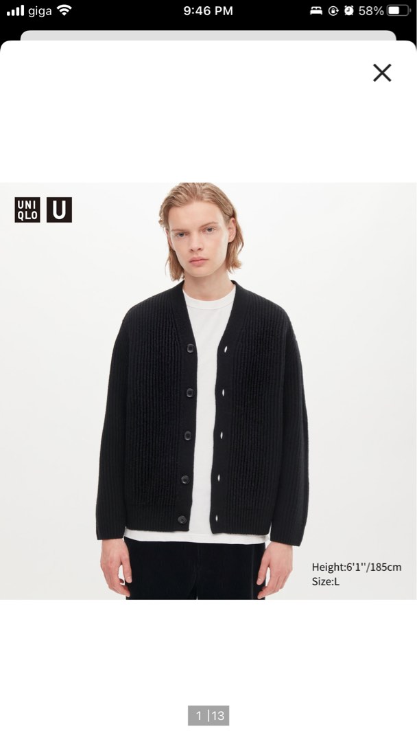 Black cardigan uniqlo hot sale