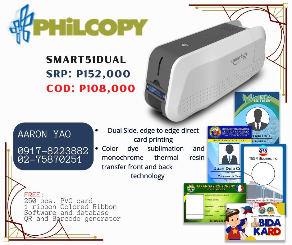 Smart51Dual single PVC ID card printer maker machine, Computers & Tech, Office & Business