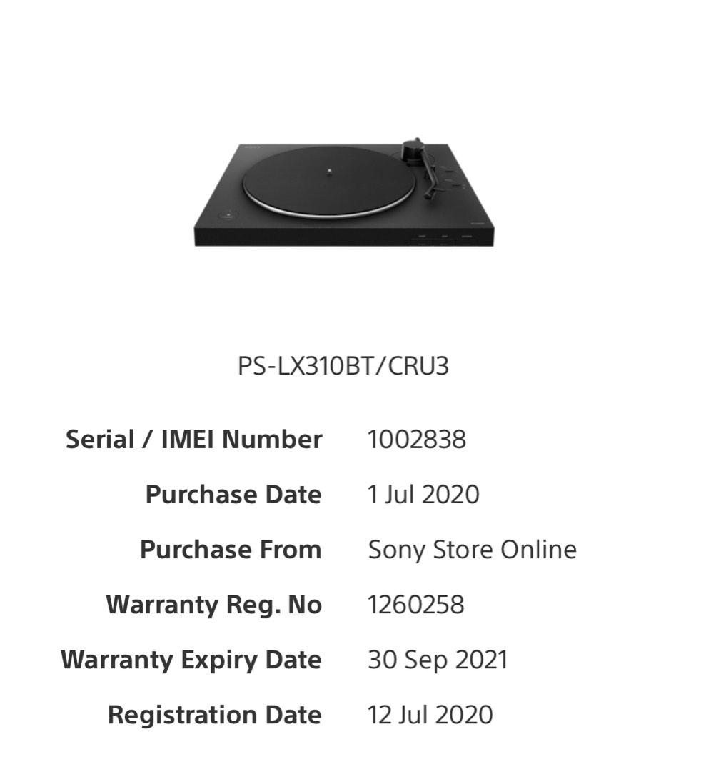 Sony Turntable PSLX310BT, Audio, Other Audio Equipment on Carousell