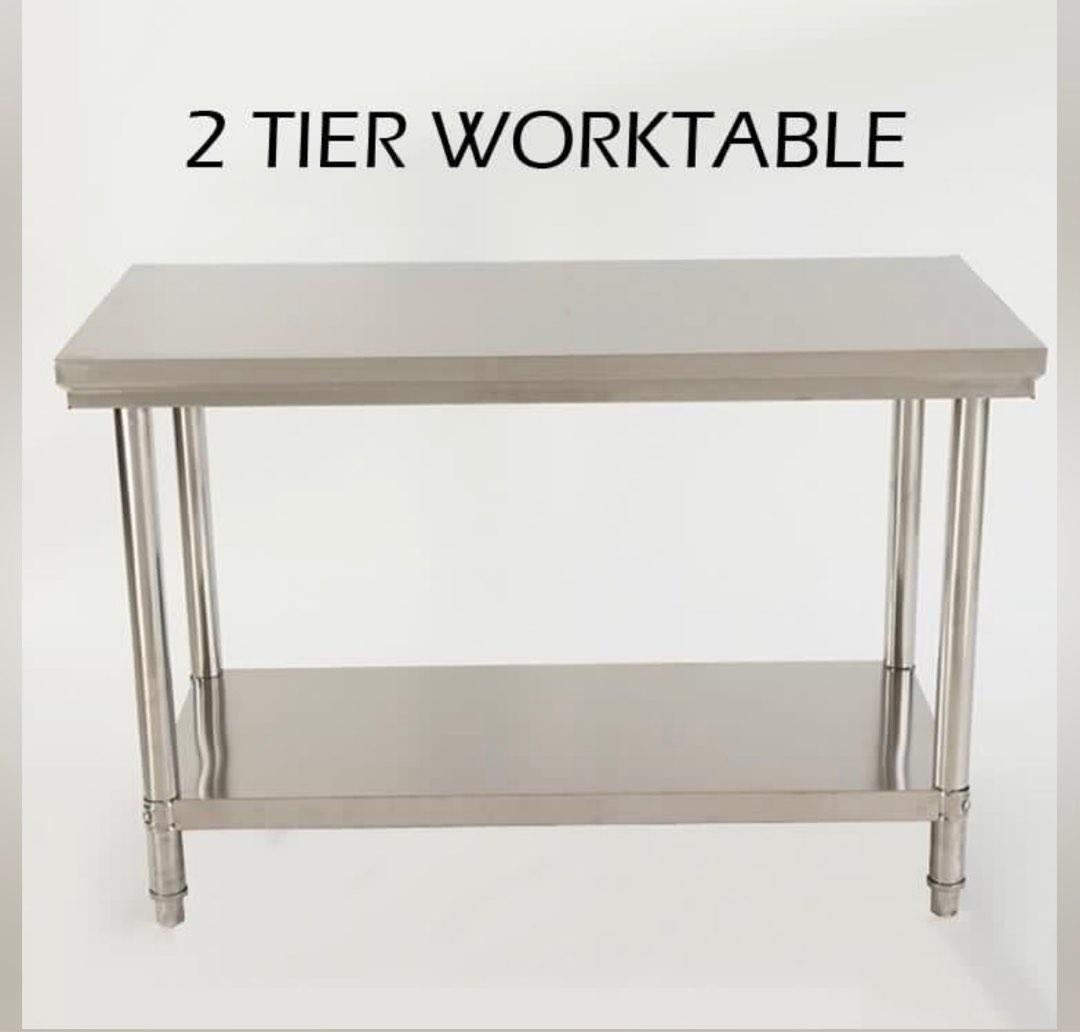 Stainless steel table for commercial kitchen, Furniture & Home Living