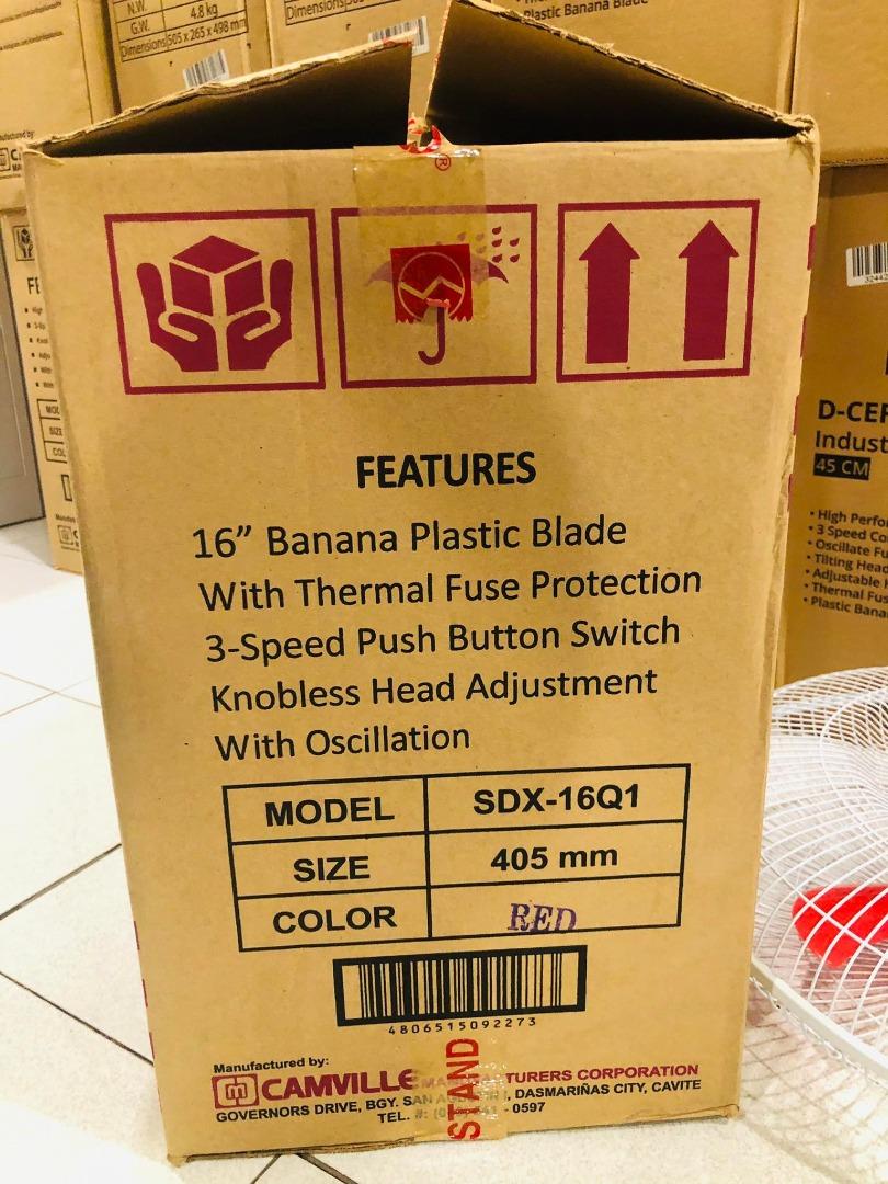 Standard 16" Electric Desk Fan Banana Blade White SDX16Q1 (Blade