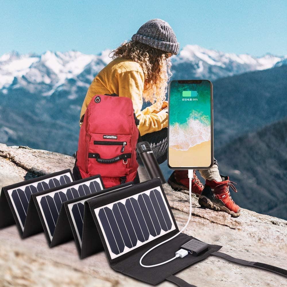 SUNKINGDOM Folding and Portable 60W PET Sunpower Solar Panel Charger with Dual Output DC5521 18V and USB 5V Furniture Home Living Home Improvement Organisation Home Improvement Tools Accessories on Ca...