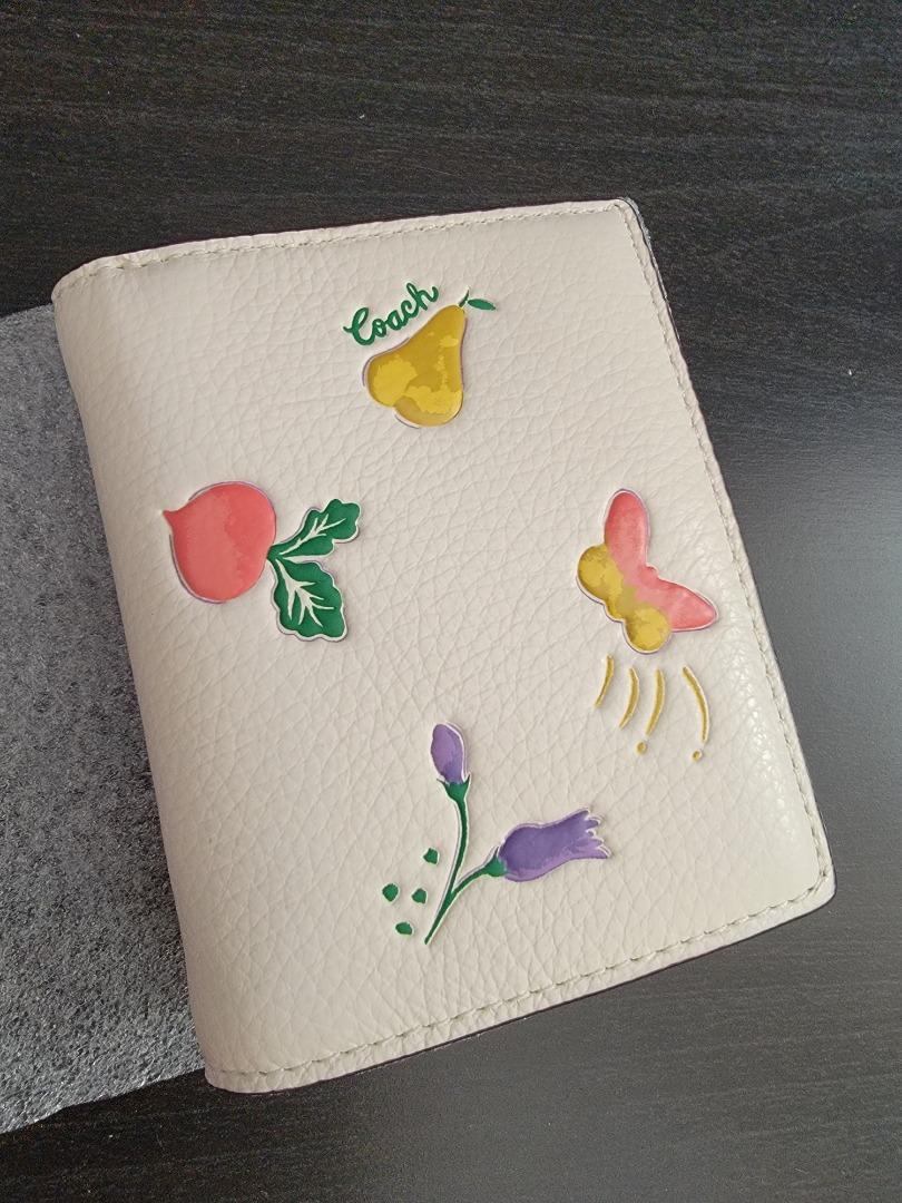 [可用Tap&Go消費券] 全新現貨 Coach Chalk Leather Pepper Wallet Dreamy Veggie