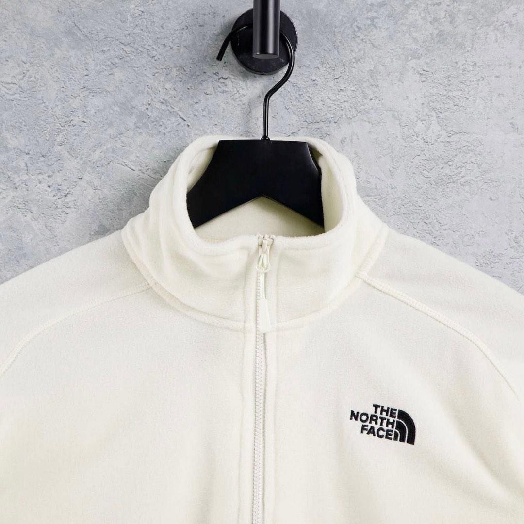 the north face top cropped long sleeve shirt tee logo fleece white