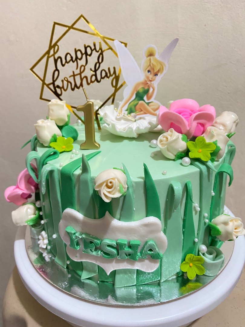Tinkerbell Theme Cake, Food & Drinks, Homemade Bakes on Carousell