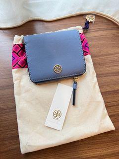 Tory Burch Small Robinson Saffiano Leather Tote In Grey Heron