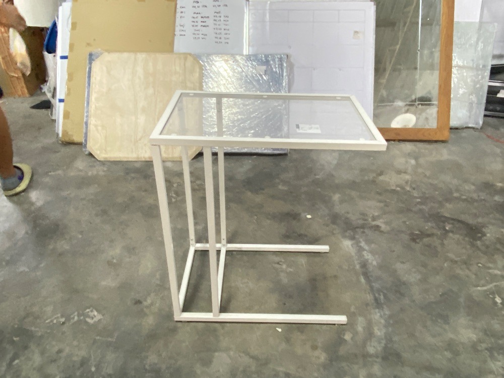 Unique Design Glass Rectangle Shape Side Table / Meja Sebelah Bentuk ...