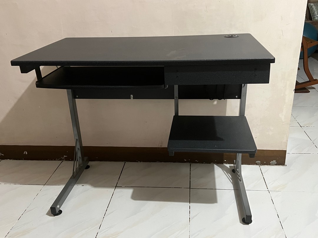 Used Computer Table Graphite Black, Furniture & Home Living, Office