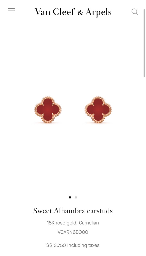 Van cleef red earrings shop
