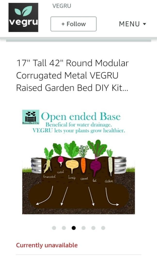 VEGRU 17 inch tall 42 inches AlumnZinc Magnesium Raised Garden Bed for