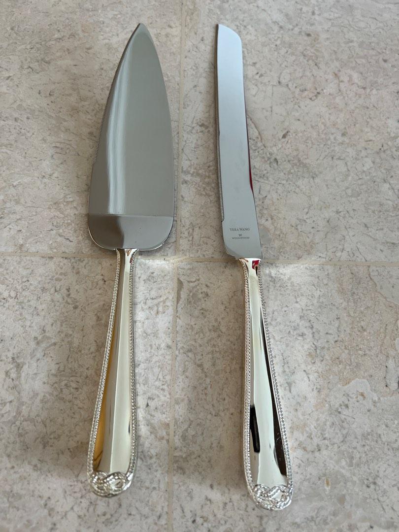 Wedgwood Vera Wang Silver Plates Infinity Cake & Knife Server