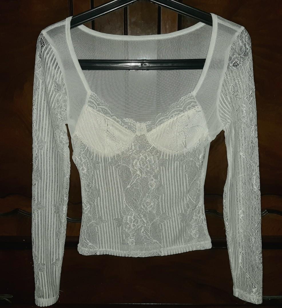 Lamina white sheer top