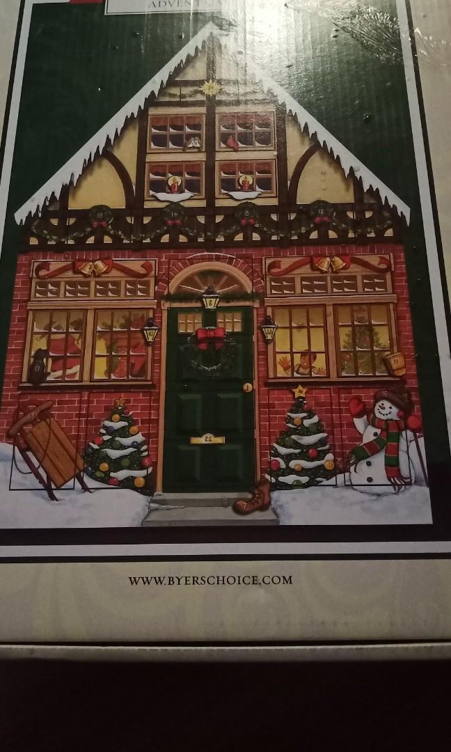 Wooden Christmas House Advent Calendar, Furniture & Home Living, Home
