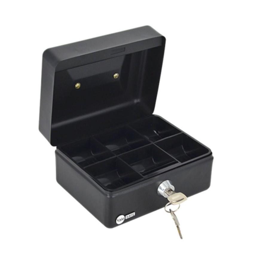 Yale Cash Box with Lock - Small (Category: Safe) located in Manila. Submitted by yaleph (Listing ID 1187113871, Image 1). Description: ● Authentic Yale Cash Box with Lock - Small ● Dimensions:80x152x118mm ● Number of Keys: 2 pcs. ● Coin tray that comes with 6 spaces ● Durable powder coated surface ● Compact with handy carry handle ● Secures and organizes cash, change, or savings at home, in the office, or for your club ● Ideal for small offices, 