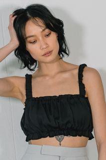 YHF Ruffle Up Top in Black