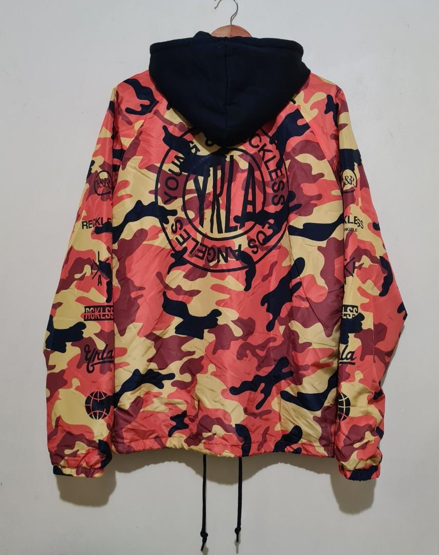 YOUNG RECKLESS L.A ORANGE CAMOU HOODIE Men s Fashion Coats Jackets and Outerwear on Carousell