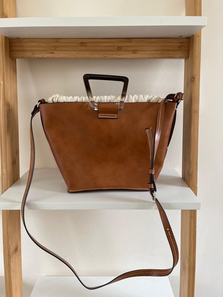 Zara Brown Leather Bag, Women's Fashion, Bags & Wallets, Crossbody