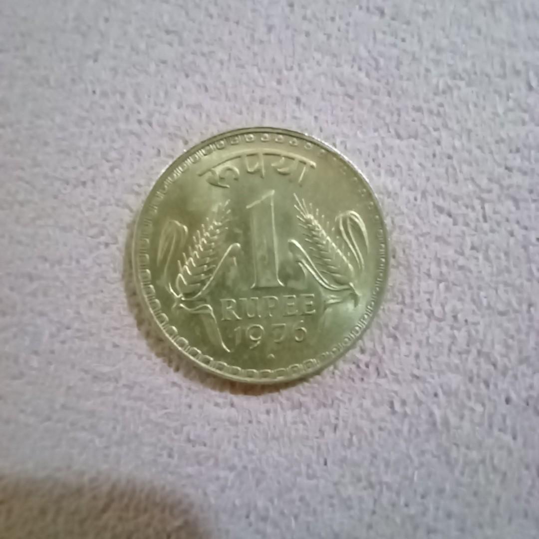 印度1盧比硬幣（1976）, 興趣及遊戲, 收藏品及紀念品, 錢幣- Carousell