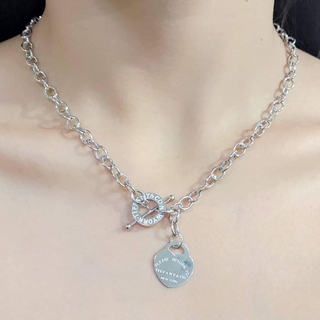 Tiffany and co white gold necklace discount