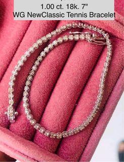 1ct natural diamond 18k white gold tennis bracelet