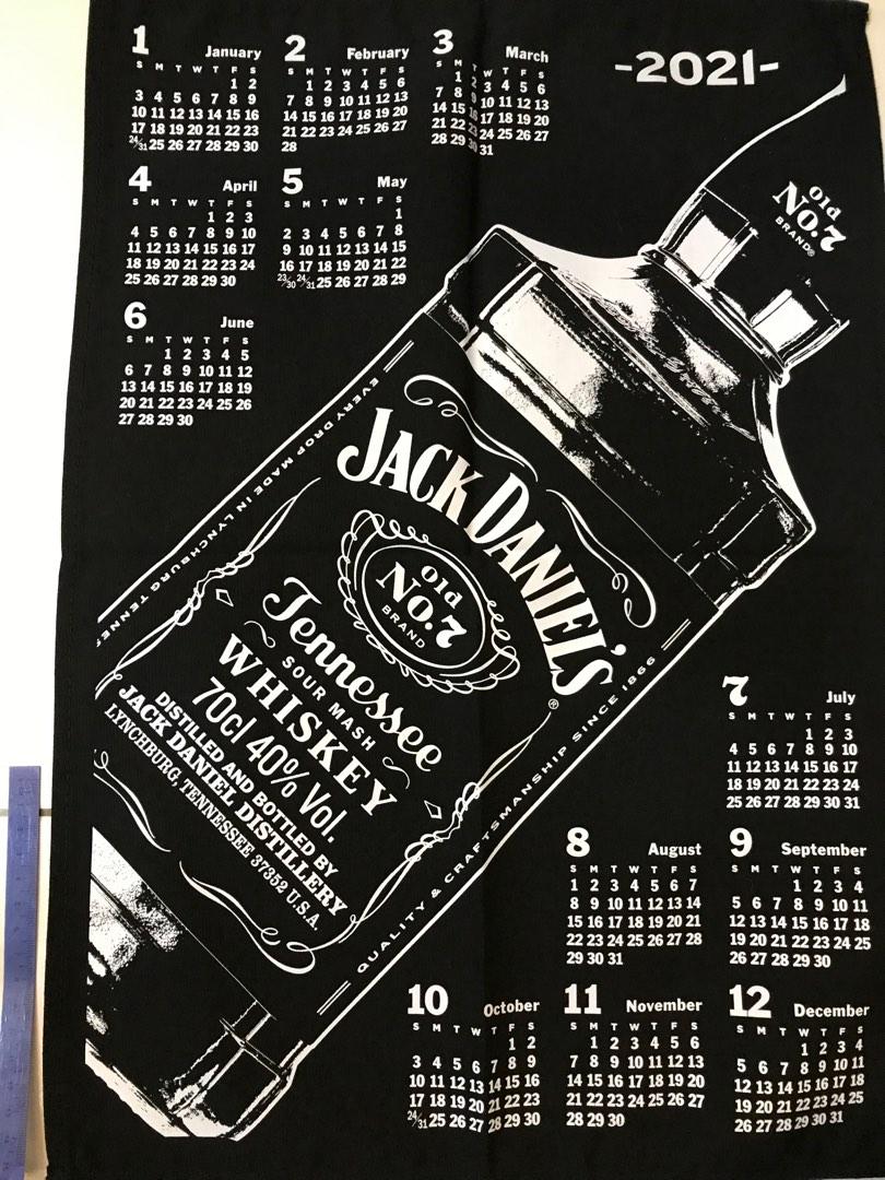 2021 Jack Daniels Calendar on Black Cloth, Hobbies & Toys, Collectibles