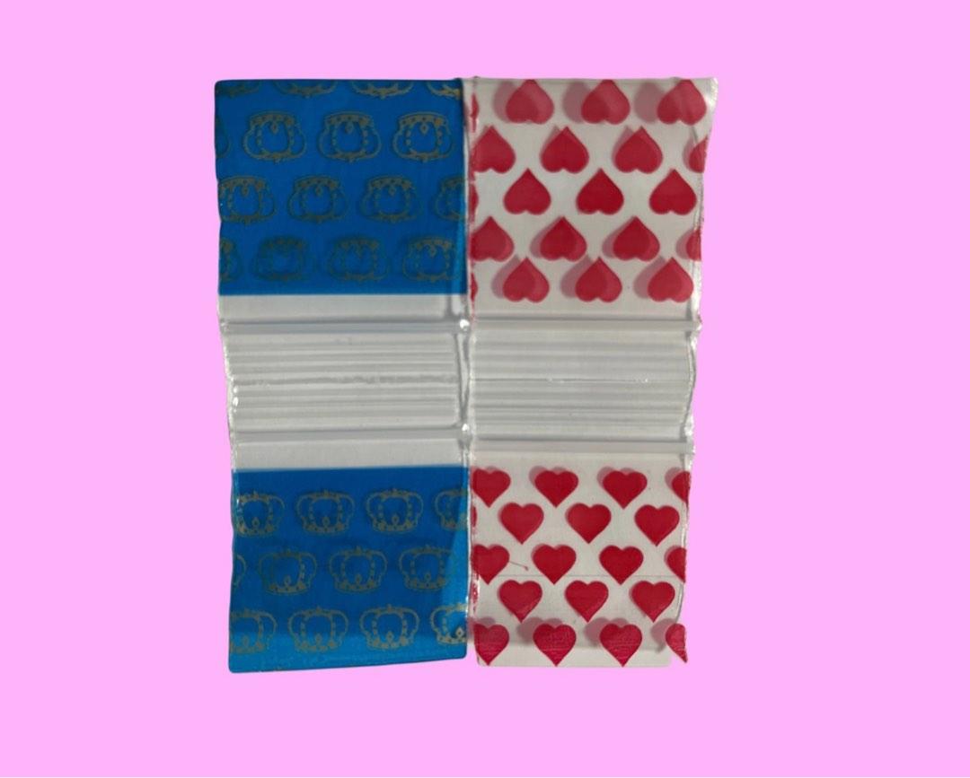 3x4cm MINI ZIPLOCK ZIP LOCK PLASTIC BAG HEART DESIGN POUCH RESEALABLE