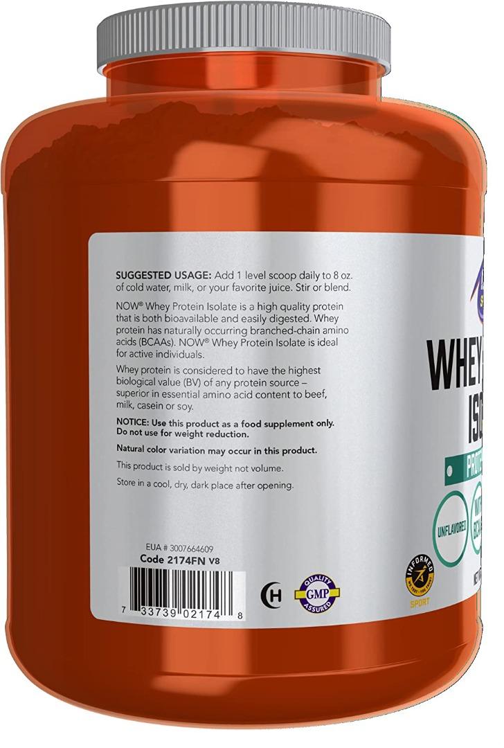 5 Lbs Now Whey Protein Isolate, Natural Unflavored, Health