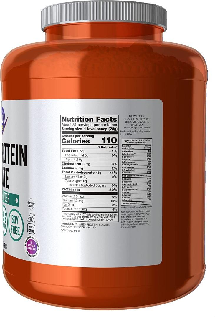 5 Lbs Now Whey Protein Isolate, Natural Unflavored, Health